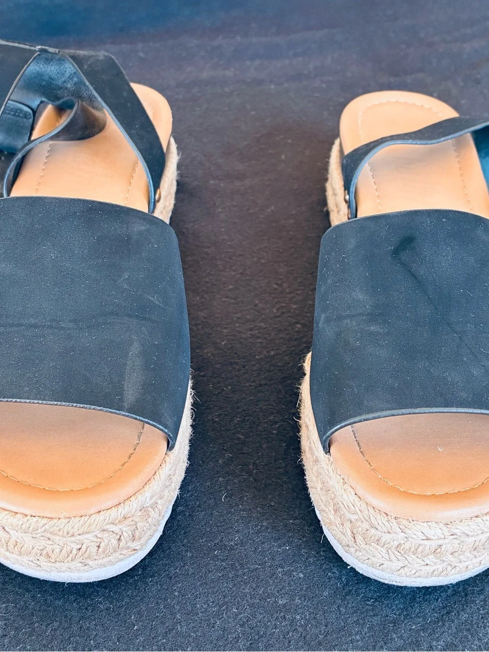 Black Espadrille Sandals with Ankle Strap
